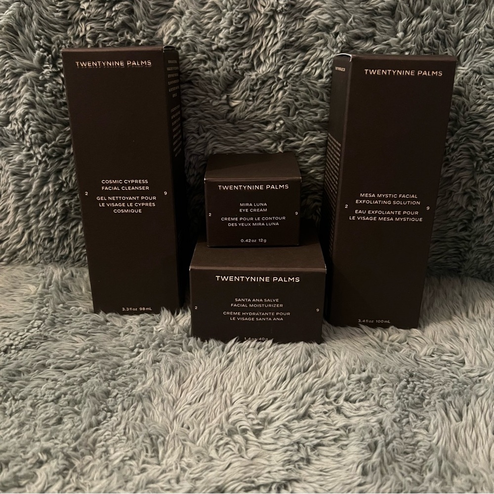 Twentynine Palms Set-Cleanser/Exfoliating Solution/Moisturizer/Eye Cream-NIB